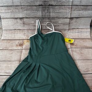 All in Motion One Shoulder Dress - Dark Green